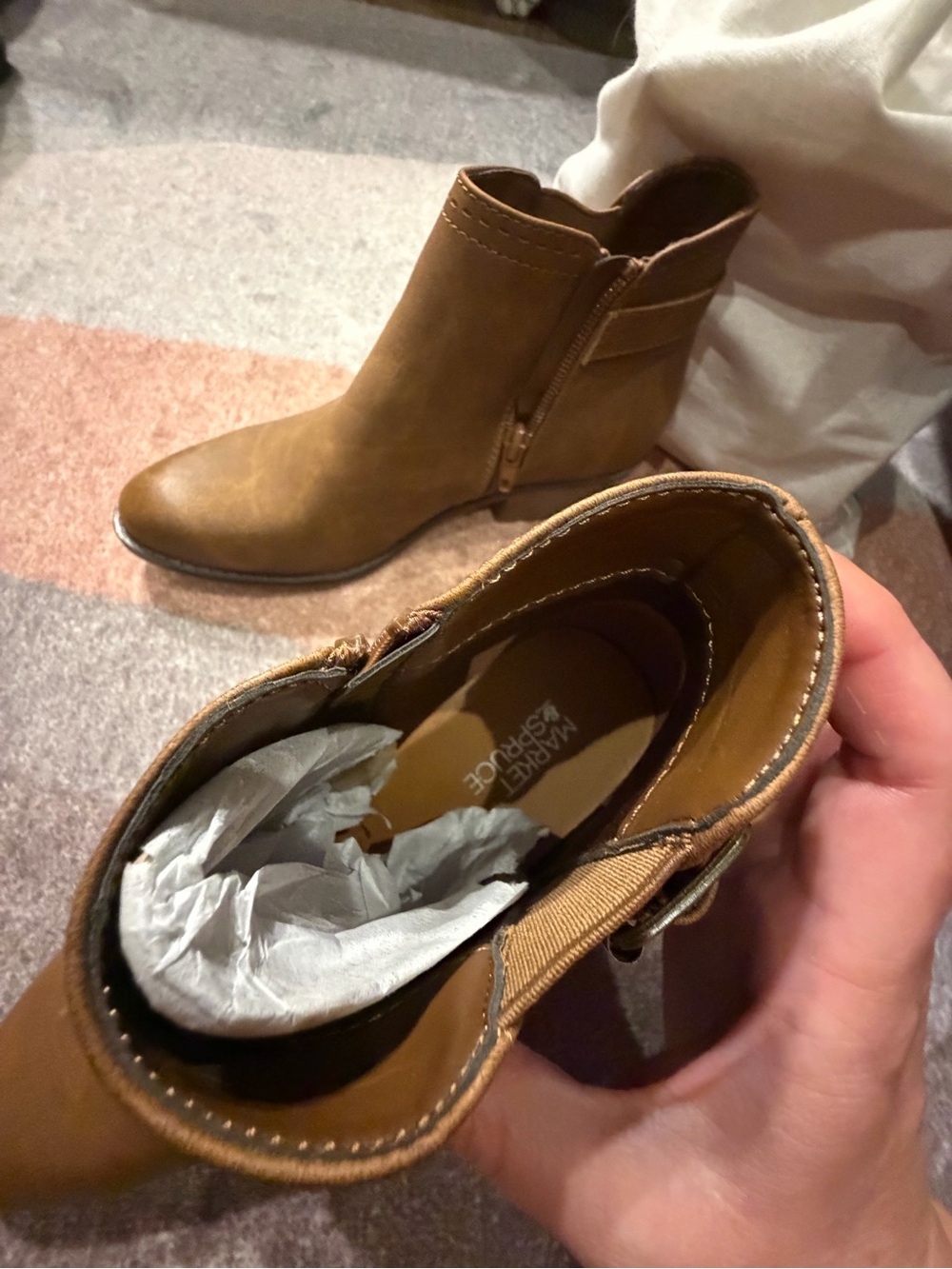 New! Market & Spruce Women’s Brown Ankle Booties with Buckle Detail - Picture 10 of 10
